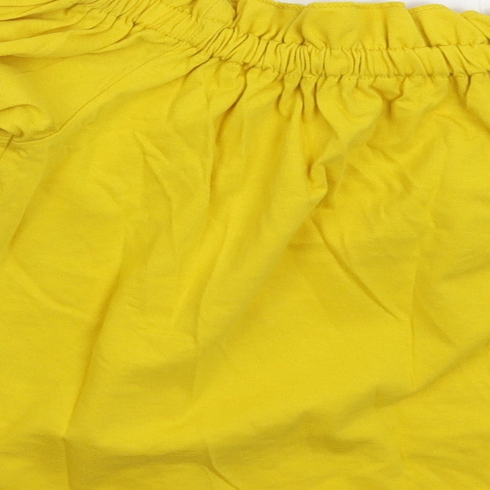 Miss Selfridge Womens Yellow Basic T-Shirt Size 8