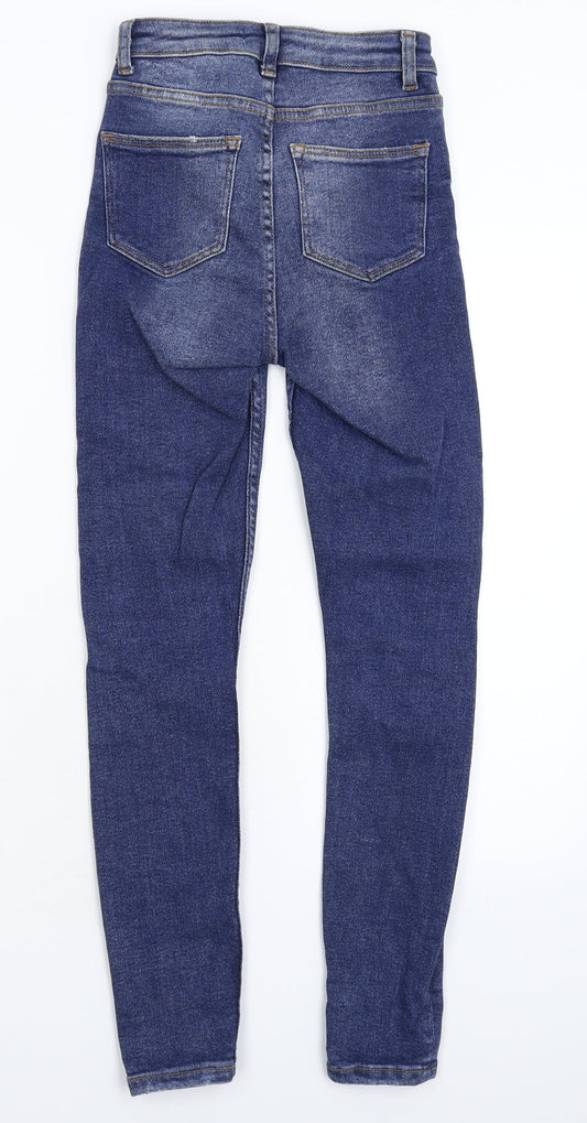 Denim & Co. Womens Blue Denim Skinny Jeans Size 4 L26 in