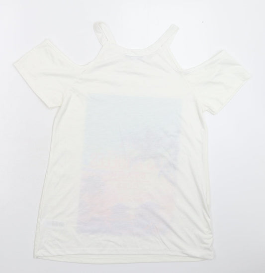 Womens UK Size 12 South White Basic T-Shirt
