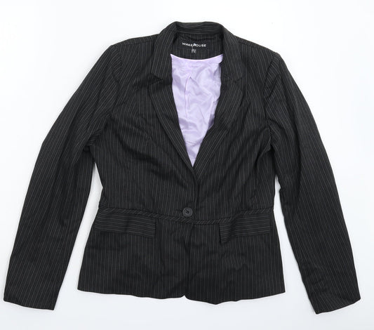 Womens UK Size 14 Warehouse Regular Grey Suit Jacket