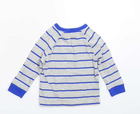 George Baby Grey Striped Basic T-Shirt Size 12-18 Months