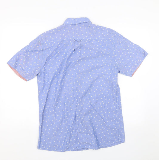 George Mens Blue Paisley Button-Up Size S