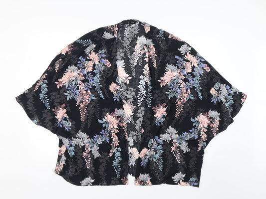 Womens UK Size 12 New Look Black Wrap Blouse
