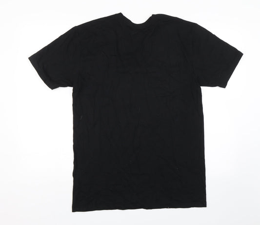 Womens UK Size M Gildan Black Basic T-Shirt