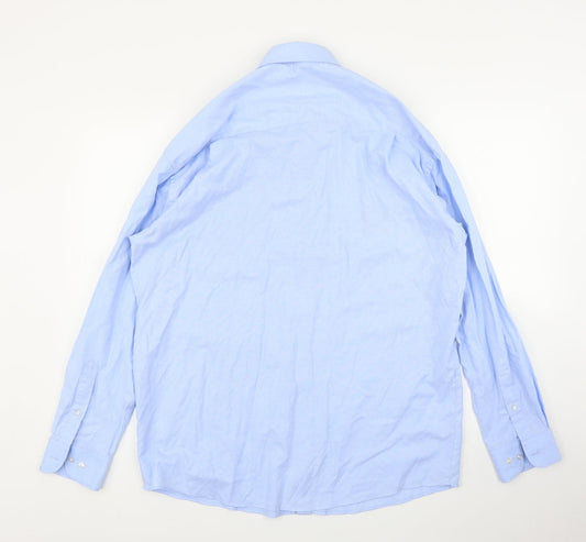 Russell Co Mens Blue Button-Up Size 15.5