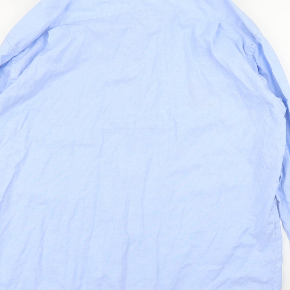 Russell Co Mens Blue Button-Up Size 15.5