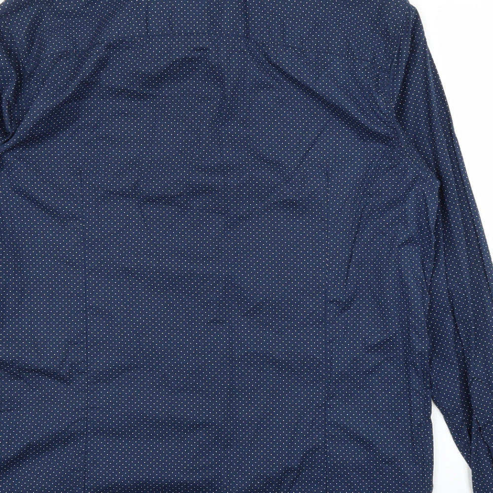 Asso Di Cuori Mens Blue Button-Up Size L