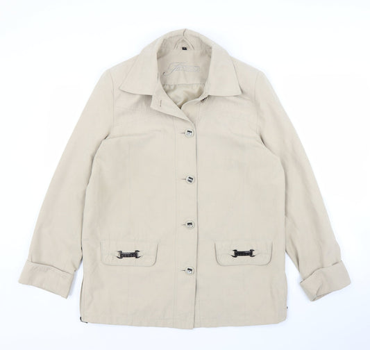 Womens UK Size 10 Finesse Beige Overcoat