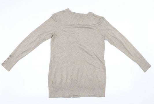 F&F Womens Brown Knit Cardigan Jumper Size 12