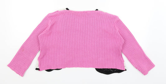 La Zazies Womens Pink Wrap Jumper Size S