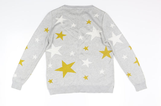 F&F Womens Grey Geometric Pullover Jumper Size 6