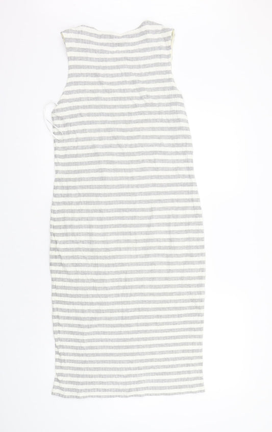 Marks and Spencer Womens Grey Striped A-Line Size 12