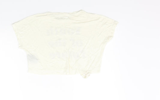 H&M Girls White Basic T-Shirt Size 9-10 Years