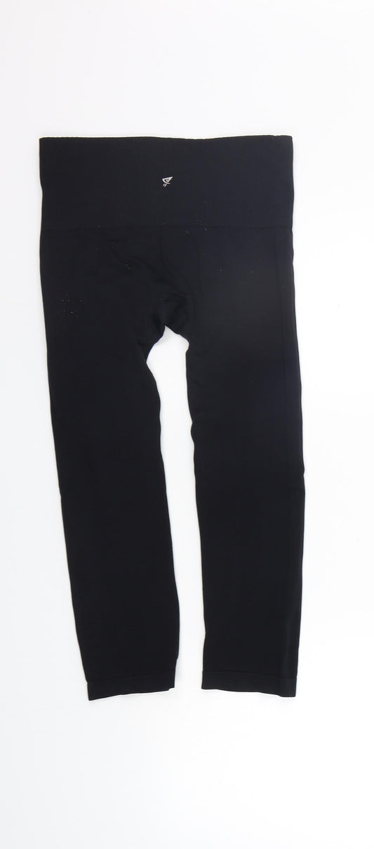 WORKOUT Womens Black Trousers Size 6 L20 in - Elastic Waist Band