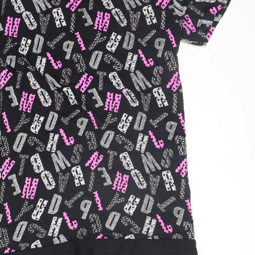 F&F Girls Black Floral Basic T-Shirt Size 8-9 Years