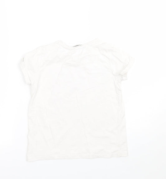 George Girls White Basic T-Shirt Size 7-8 Years
