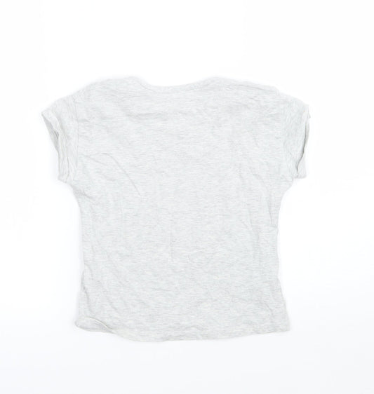 Marks and Spencer Girls Grey Basic T-Shirt Size 5-6 Years