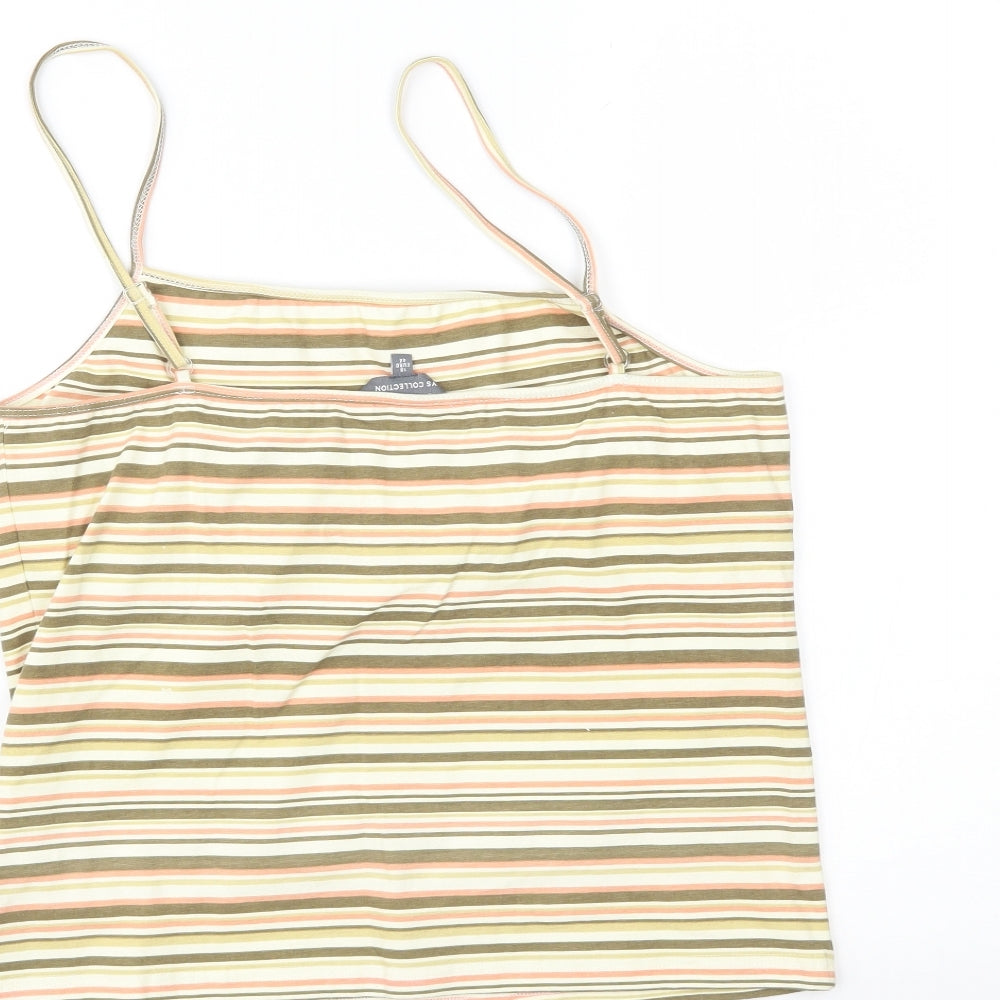 YS Collection Womens Multicoloured Striped Camisole Tank Size 18