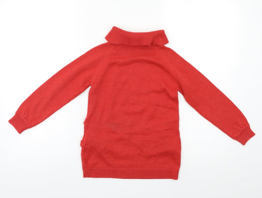 Vertbaudet Girls Red Pullover Jumper Size 5 Years - Butterflies