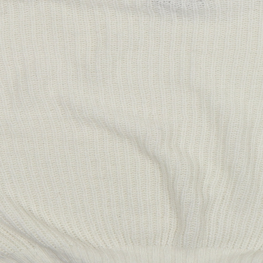 Womens UK Size M PRETTYLITTLETHING White Pullover Jumper