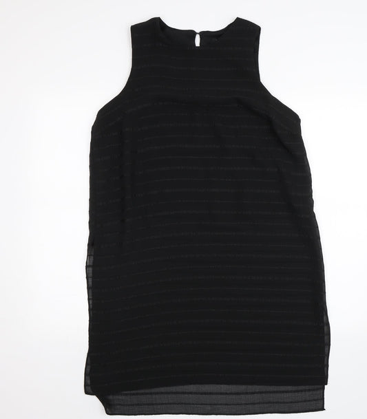 Womens UK Size 14 Papaya Black Basic Blouse