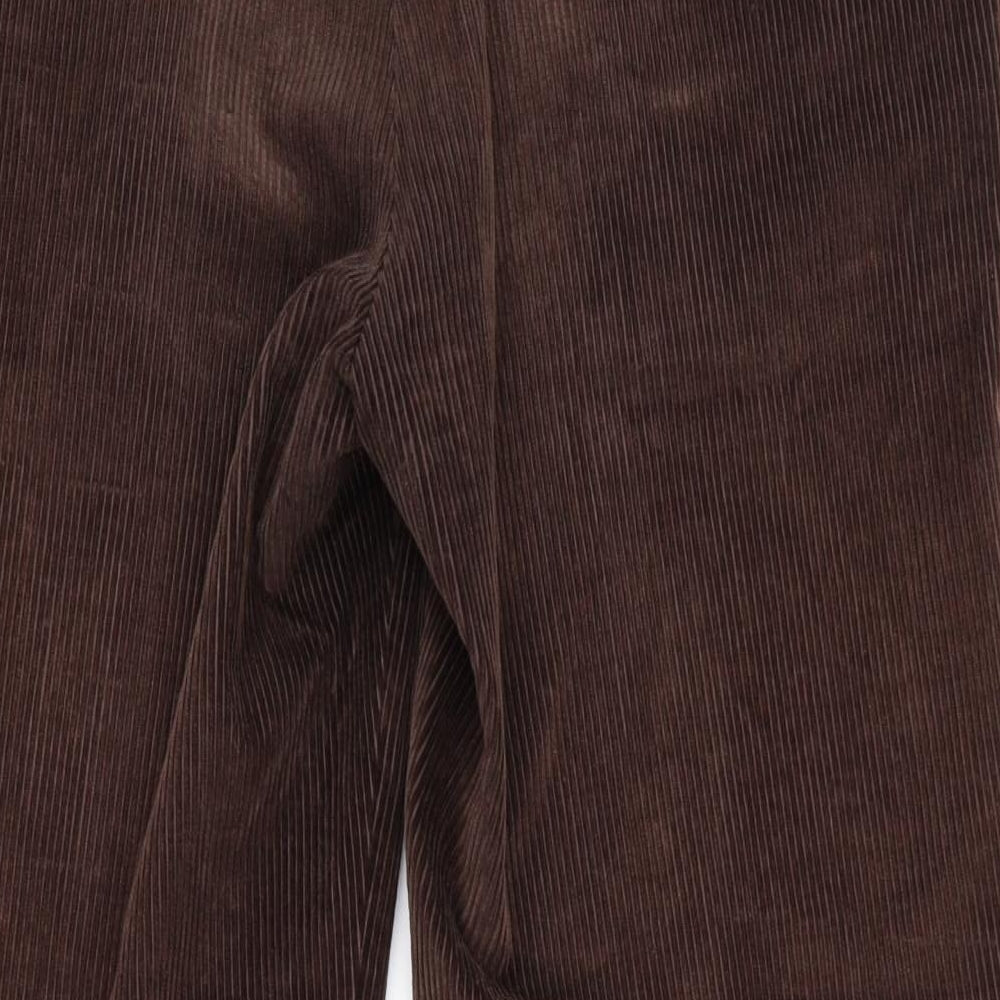 Womens UK Size XS Preworn Regular Fit Brown Trousers