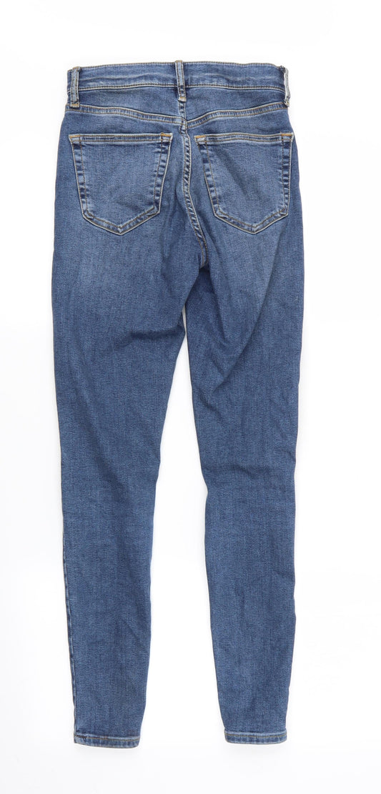 Womens UK Size 25 in Topshop Regular Fit Straight Blue Jeans