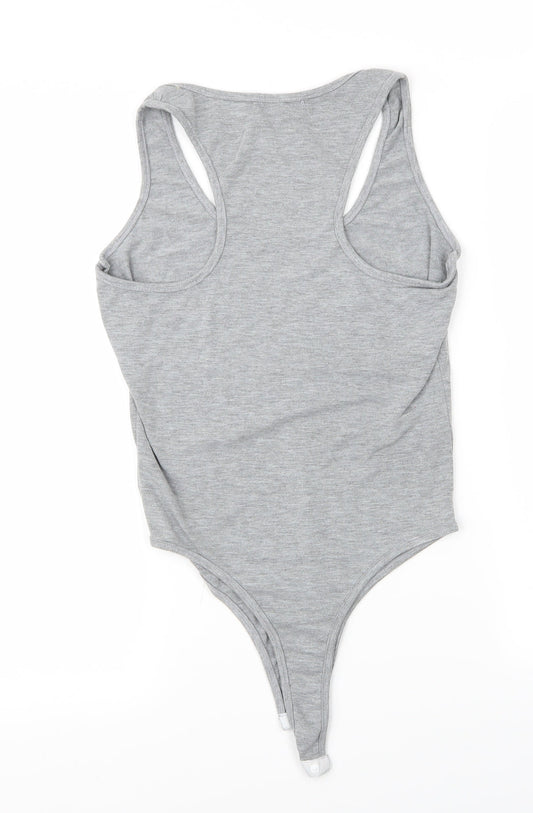 PRETTYLITTLETHING Womens Grey   Unitard One-Piece Size 8