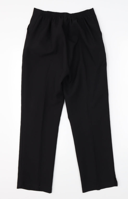 Womens UK Size 12 Preworn Regular Fit Dress Pants Black Trousers