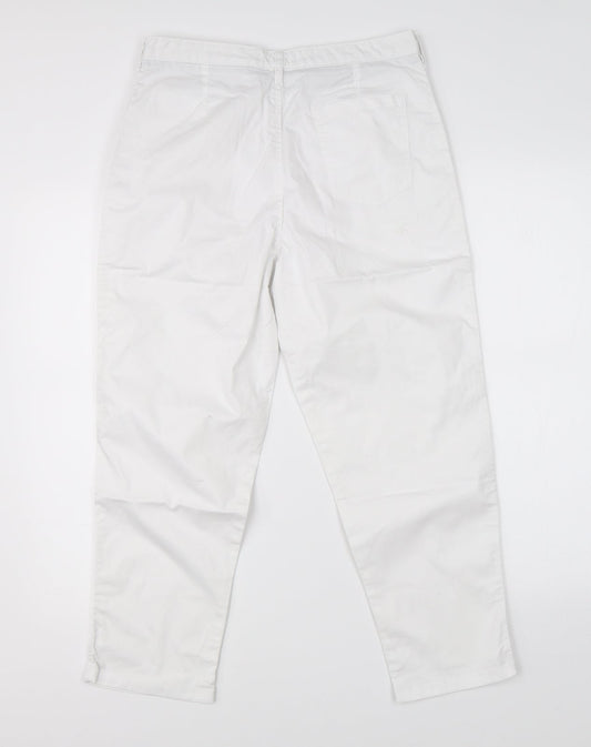 F&F Womens White Straight Jeans Size 8 L23 in