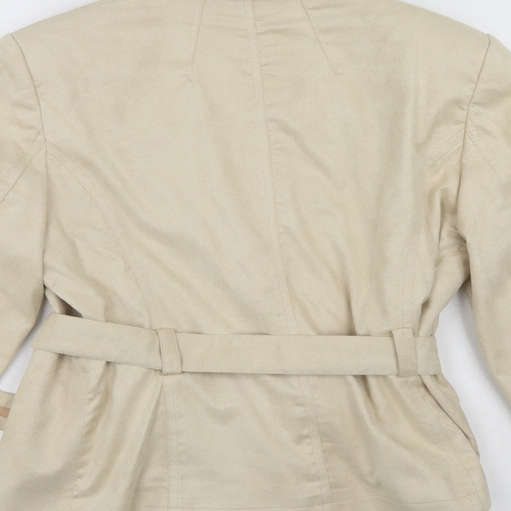 Klass Womens Ivory Jacket Size 14 - faux suade look