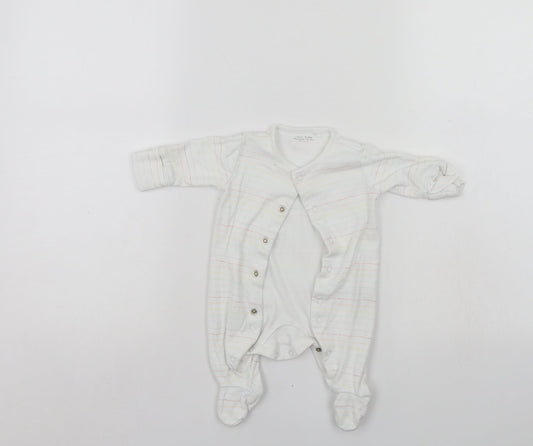 NEXT Baby White Striped Babygrow One-Piece Size Newborn