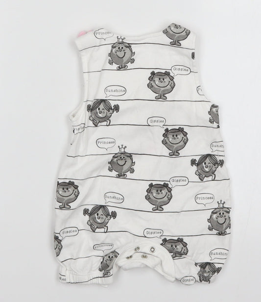 Preworn Girls White Spotted Romper One-Piece Size 3-6 Months - Little Miss Sunshine