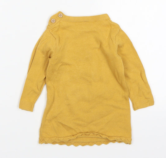 TU Girls Yellow Pullover Jumper Size 3-6 Months - Giraffes