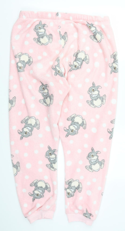Preworn Womens Pink Polka Dot Trousers Size 36 in L37 in - Thumper Loungewear
