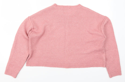 Matalan Girls Pink Knit Pullover Jumper Size 15 Years