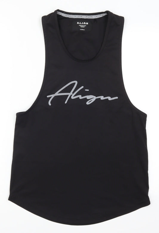 Align Mens Black Basic Tank Size XS