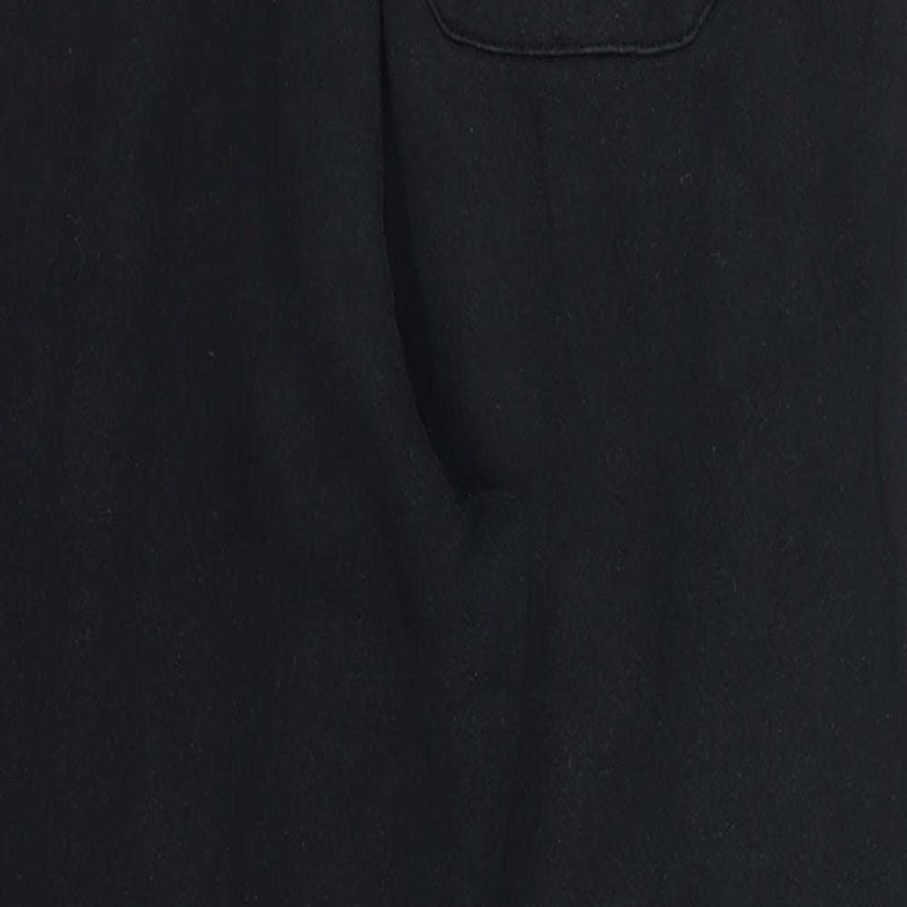 Mens UK Size 30 Preworn Regular Fit Cropped Black Trousers
