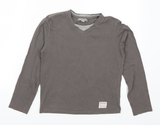 Pia Italia Boys Brown Basic T-Shirt Size 8-9 Years