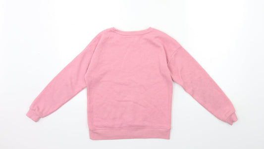 Primark Girls Pink Pullover Sweatshirt Size 8 Years - Unicorn