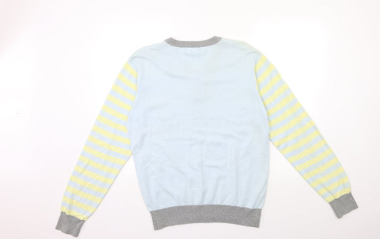 Cedar Wood State Mens Blue Striped Knit Pullover Jumper Size M