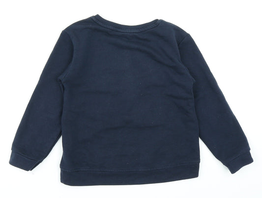 H&M Girls Blue Pullover Sweatshirt Size 5-6 Years - Reversible sequins