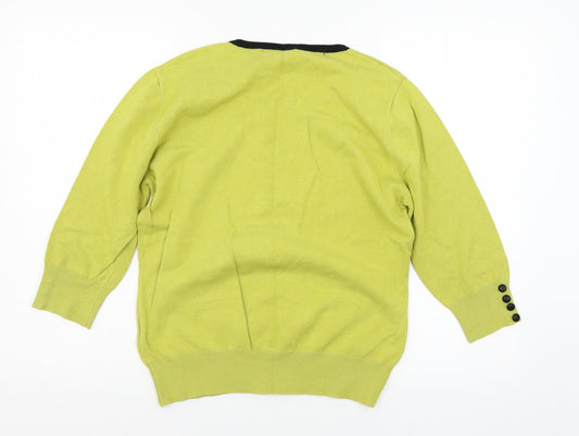 Just elegance Womens Green Knit Pullover Jumper Size M