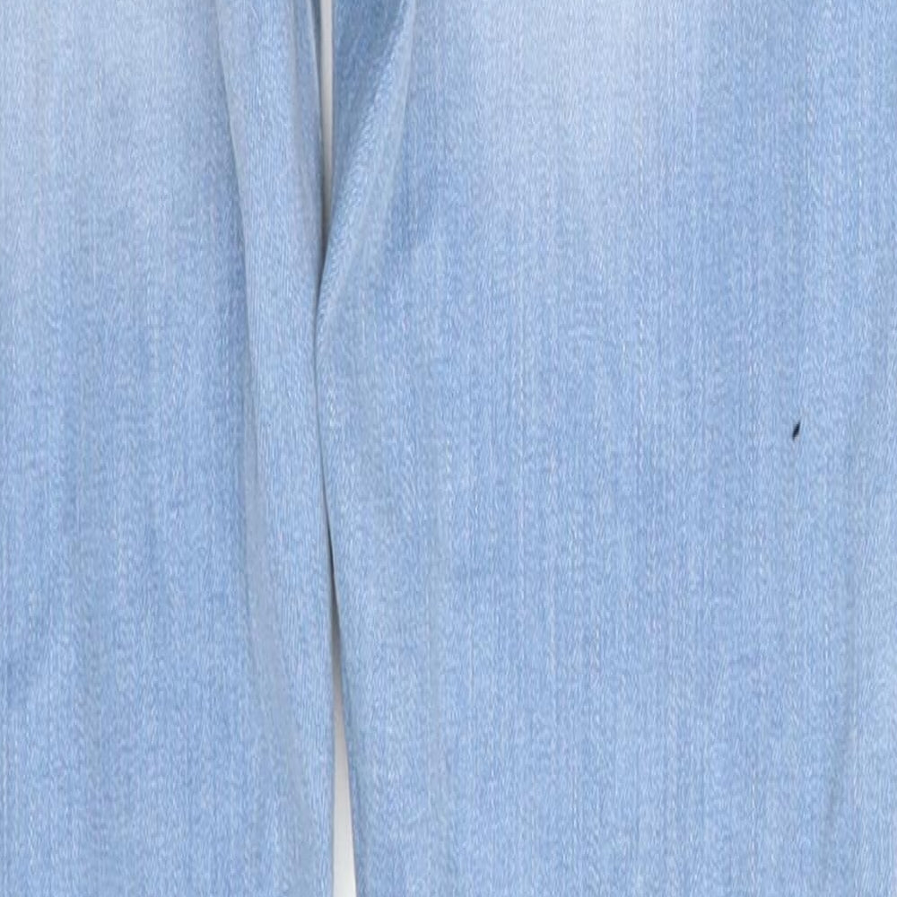 Zara Womens Blue Floral Denim Skinny Jeans Size 6 L26 in