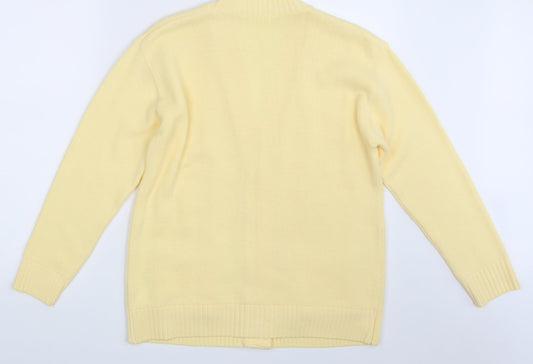 Womens UK Size One Size Preworn Yellow Cape Jumper