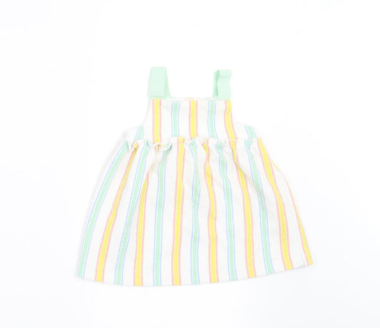 Zara Girls White Striped A-Line Size 3-6 Months