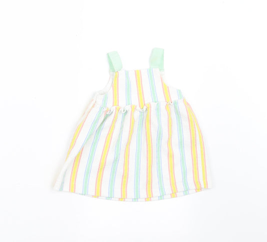 Zara Girls White Striped A-Line Size 3-6 Months