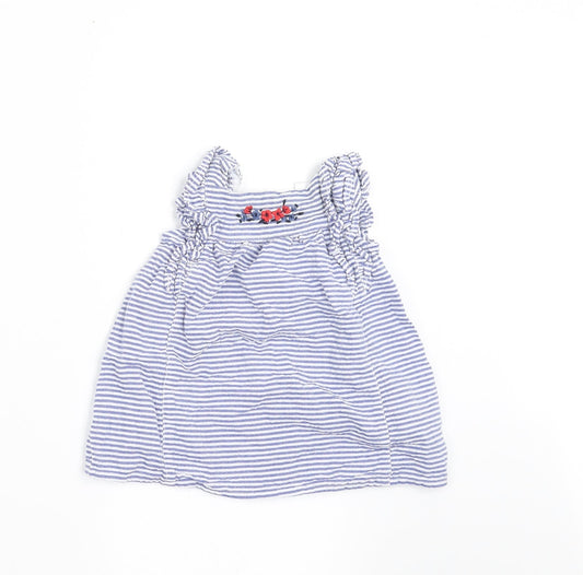 F&F Girls Blue Striped A-Line Size 3-6 Months