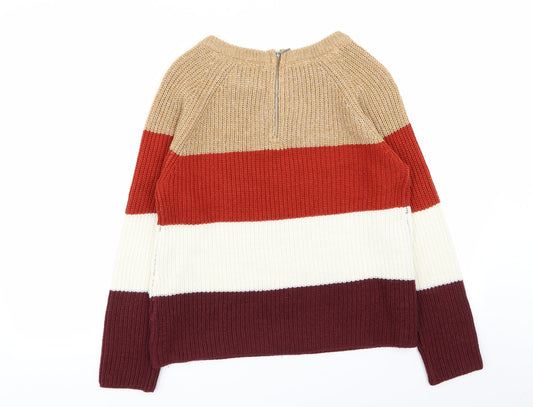 Papaya Womens Multicoloured Striped Pullover Jumper Size S