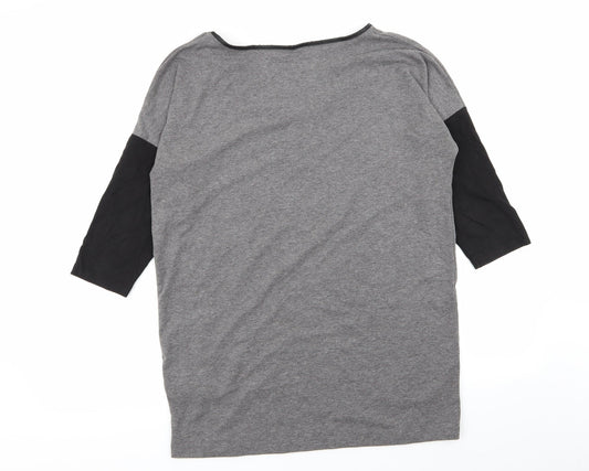 ESMARA Womens Grey Basic T-Shirt Size 10